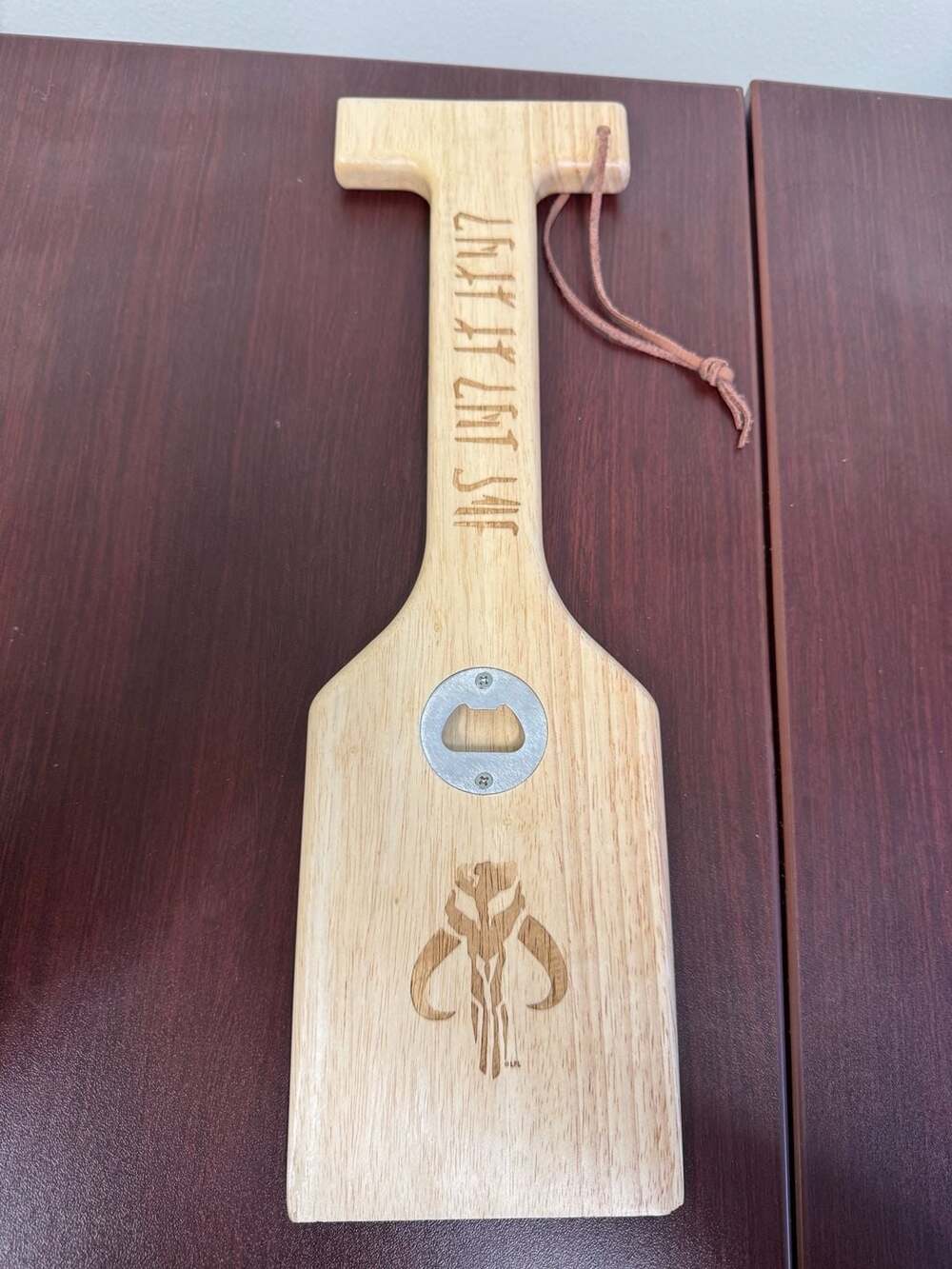 Oniva Mandalorian Mythosaur Skull Hardwood BBQ Grill Scraper with Bottle Opener